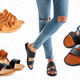 Val Leather Slide, $25 | Penny Leather Slingback Sandal, $25 | Studded Slide, $25 | Cooper Leather Colorblock Sandal, $25